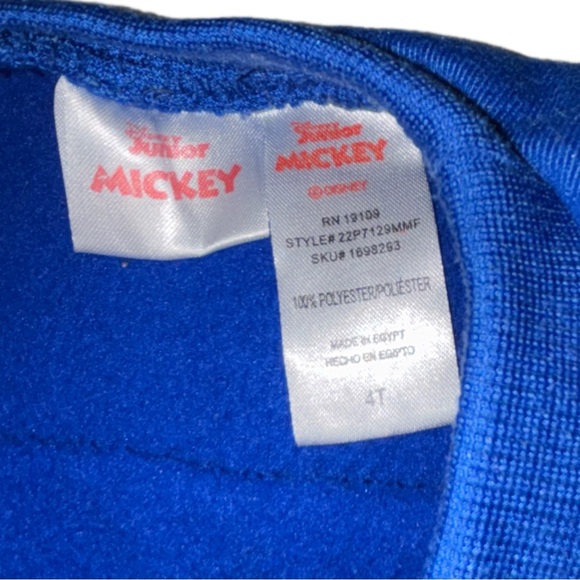 5/$25 Mickey Mouse Outfit Blue Graphic Sweatshirt Tan Disney Shorts Boys 4 - Picture 3 of 7